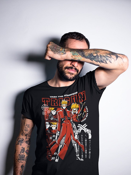 Футболка аниме Тригун Васх Стампеде Моон оверсайз (S/M/L) Черний AnimeJ0099 Днепр - изображение 2