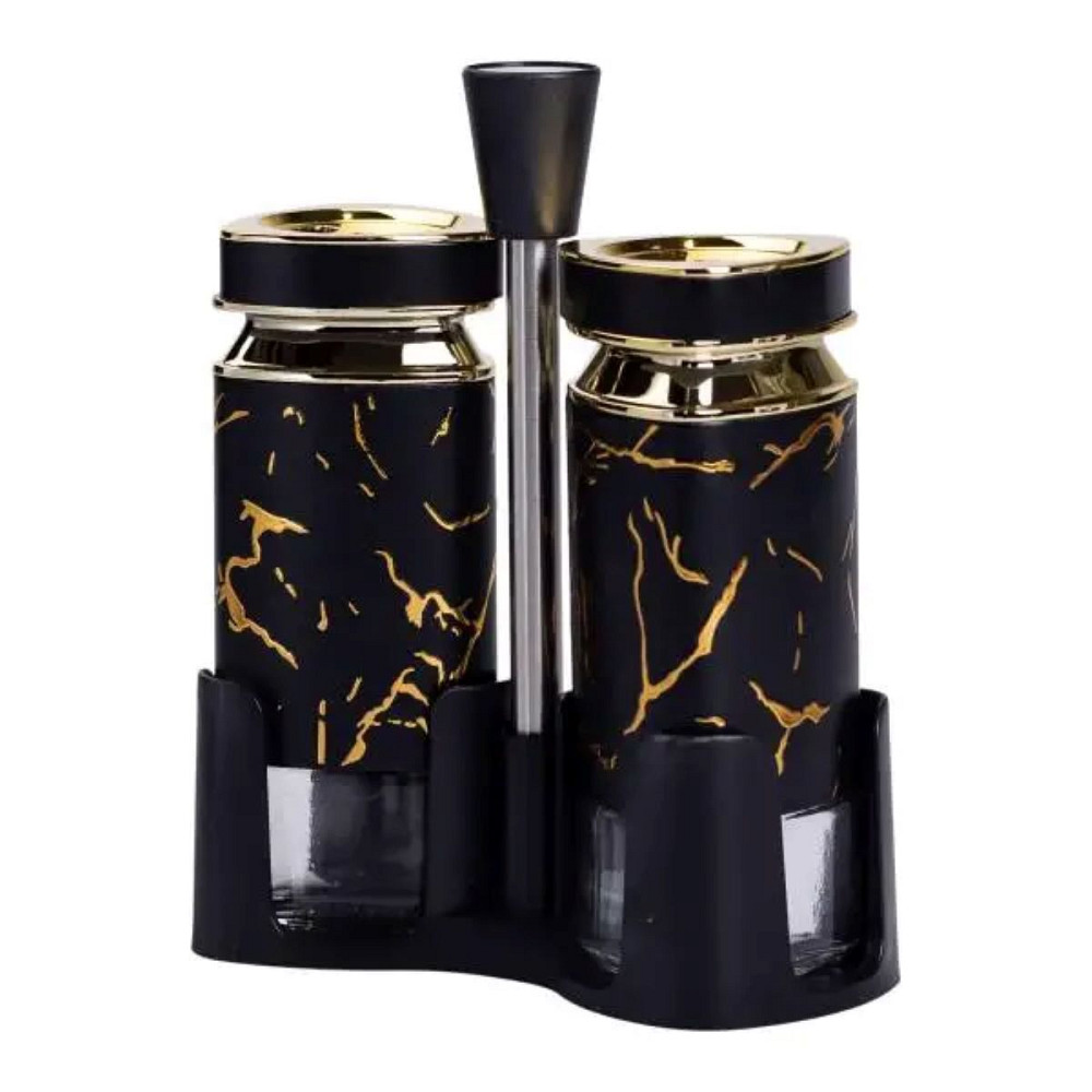 Набір для спецій на підставці солонка і перечниця по 120 мл Чорний HP-1353 Коломыя - изображение 3