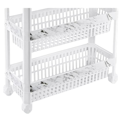 Поличка універсальна на колесах з декором вузька (6) (х128 білий мармур) Житомир - изображение 2