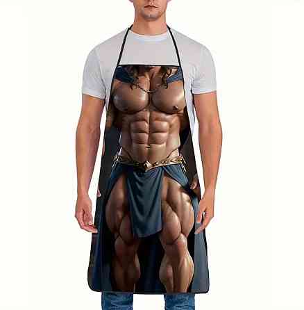 Фартух чоловічий прикольний Накачаний чоловік з м’язами 74 на 54 см різнобарвний Київ