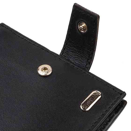 Класичний чоловічий гаманець з натуральної гладкої шкіри CANPELLINI 21792 Чорний Київ