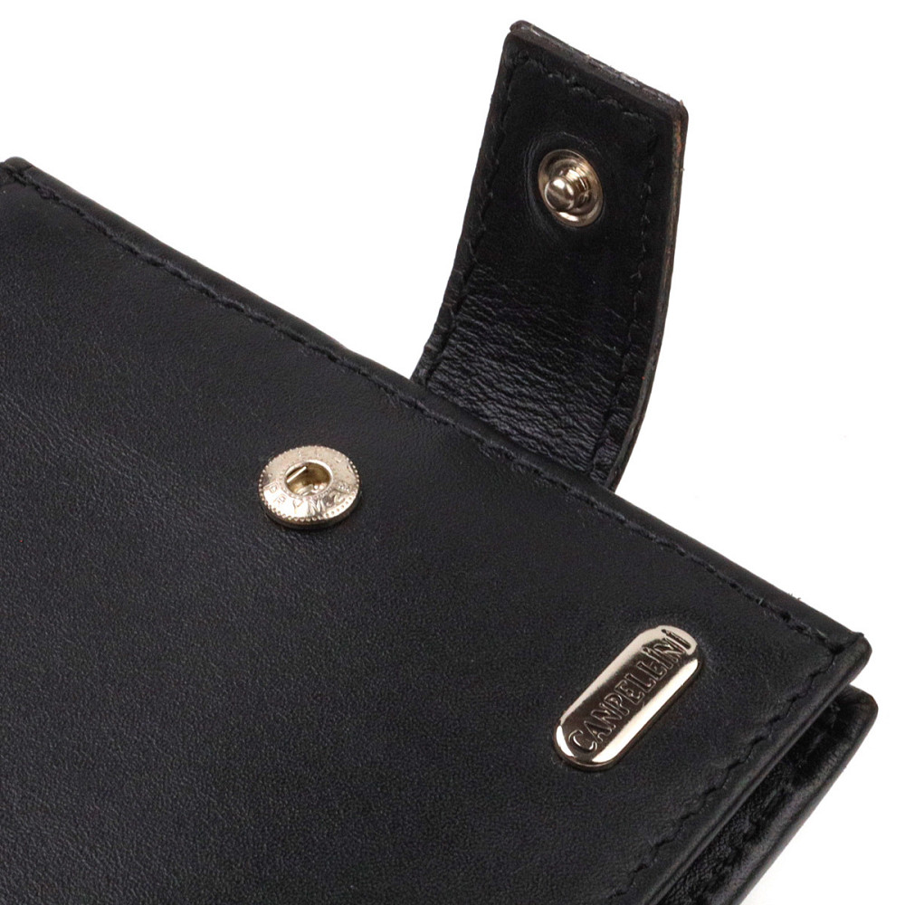 Классический мужской бумажник из натуральной гладкой кожи CANPELLINI 21792 Черный Киев - изображение 5