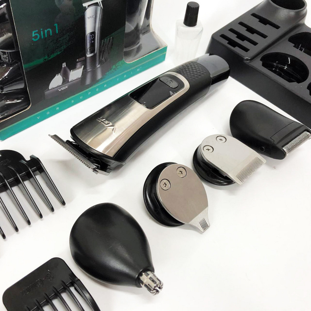 Перукарська машинка акумуляторна професійна VGR 5 в 1 V-111, Універсальні машинки для стрижки волосся SK-89 Львів - фото 14