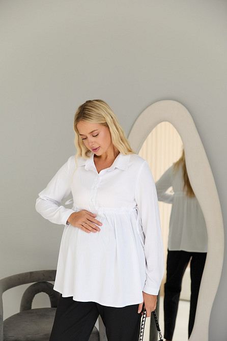Блузка для вагітних та годуючих з шнурівкою Venice Lullababe розмір XXL (50) Білий Кривий Ріг - фото 3