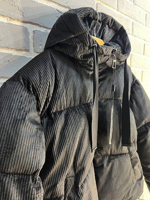 Куртка женская Snow Passion 1056 пуффер вельвет оверсайз широкая чорная, черный, 44-48 Киев - изображение 2