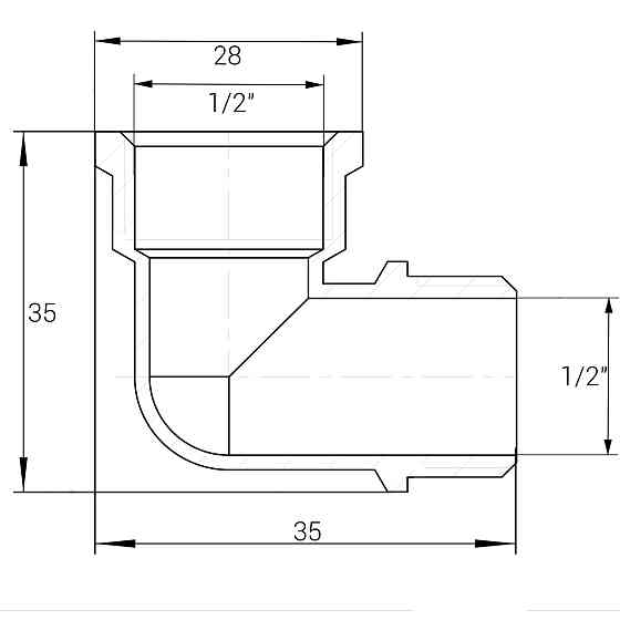 Кутник 1/2″ВЗ нікельований NL333S OPTIMUM Київ