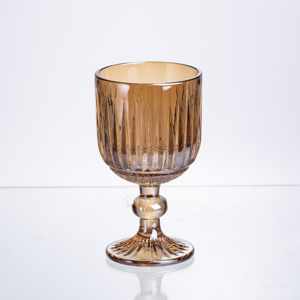 Набір келихів для вина 6 штук по 220 мл із товстого скла бурштиновий HP-19-246 Коломыя - изображение 1