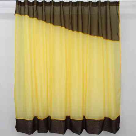 Кухонная занавеска VR-Textil № 047к желтый с венге 270х170 см (50-617) Киев
