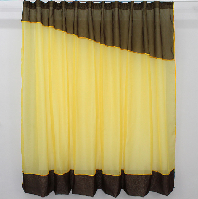 Кухонная занавеска VR-Textil № 047к желтый с венге 270х170 см (50-617) Киев - изображение 1