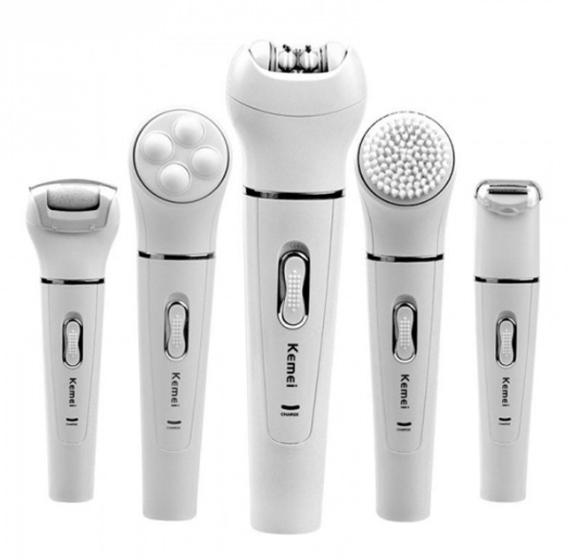 Епілятор акумуляторний Kemei KM-2199 5в1 Білий Київ - фото 6