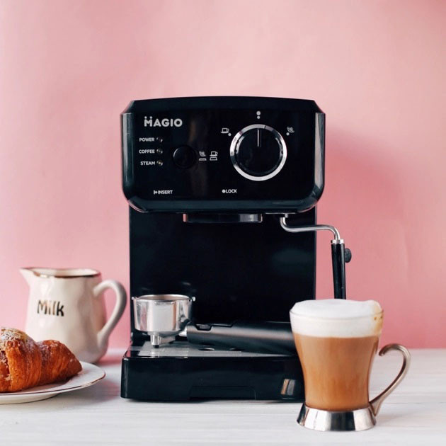 Домашние кофеварки MAGIO MG-962 1140 Вт, Кофеварка эспрессо компрессионная, Кофеварка на две чашки LP-10 Львов - изображение 3