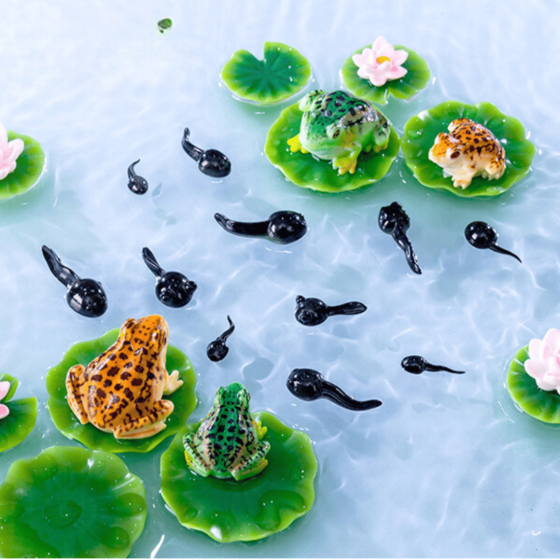 Декоративна фігурка Жабка для флораріуму, мосаріуму Бежева Лотос рожевий маленький Одеса