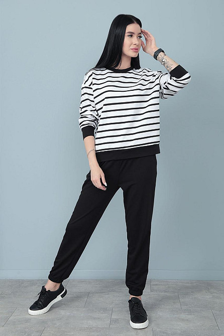 Демісезонний костюм в смужку "Delight" оптом | Норма Чорний, 42-44 Київ - фото 1