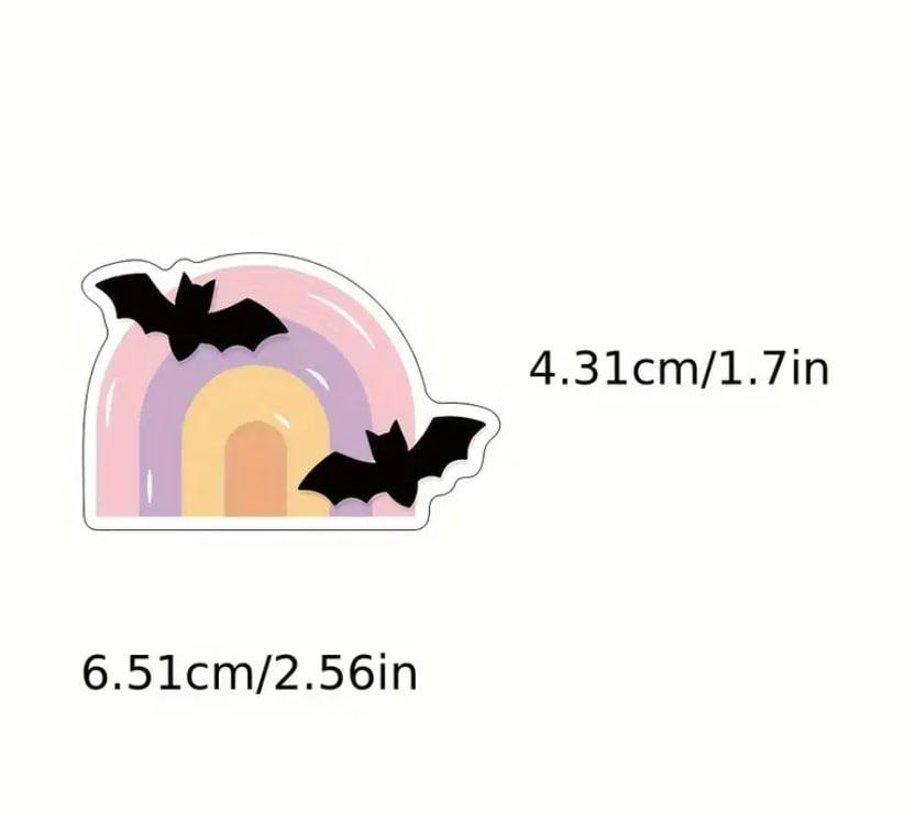 Набір милих рожевих вінілових наклейок на Хеллоуїн,набір наклейок з кажанами , гарбузами, привидами, Київ - фото 3