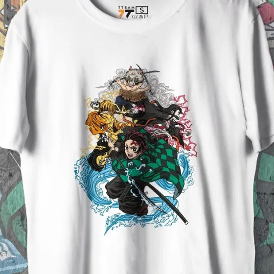 Футболка для подростка мальчика с принтом Клинок, рассекающий демонов Команда 2 WE Размер 160 Anime10432 Днепр