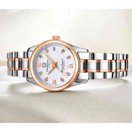 Годинник жіночий механічний Carnival White Сріблястий із золотистим Київ
