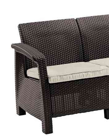 Диван пластиковий садовий Keter Corfu II Love seat, коричневий Київ