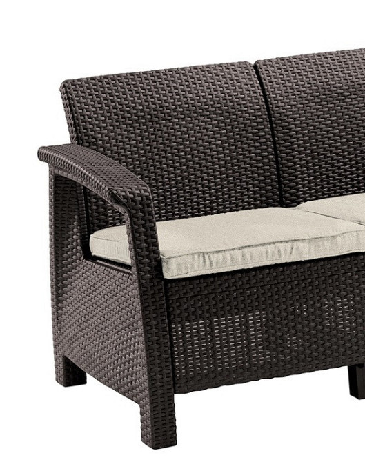 Диван пластиковий садовий Keter Corfu II Love seat, коричневий Київ - фото 2