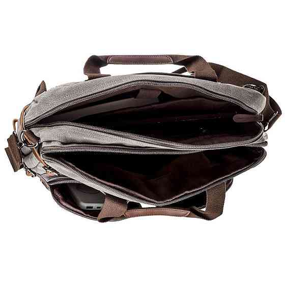 Сумка-трансоформер текстильна велика Сіра (Vintage) Київ