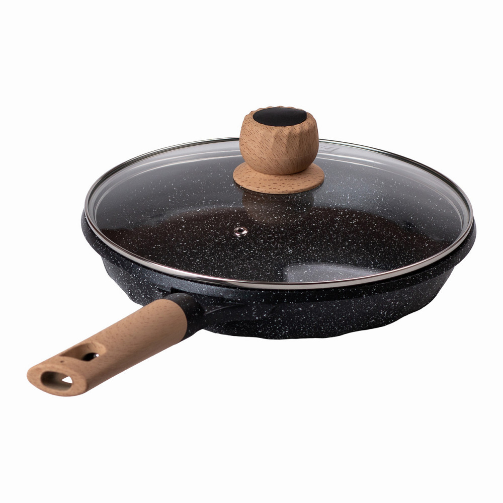 Сковорода алюминиевая MGC Black HP-4-424B с мраморным антипригарным покрытием Ø 26 см 2.2 л Киев - изображение 5