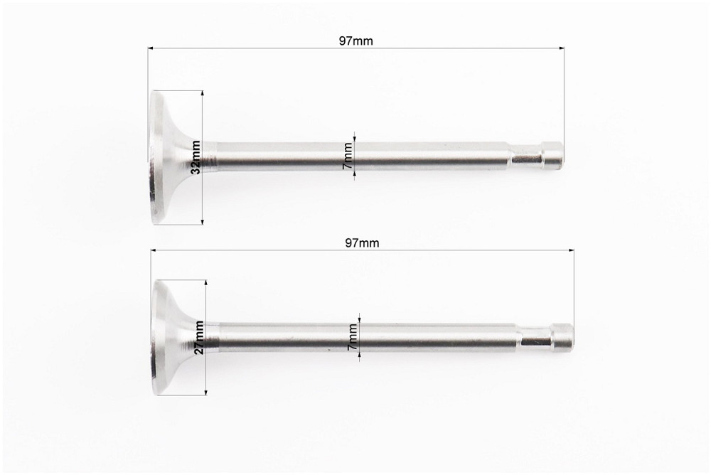 Клапан впускний (h-97; D-32; d-7), випускний (h-97; D-27; d-7) к-кт 14шт у зборі R175A/R180NM Київ - фото 2