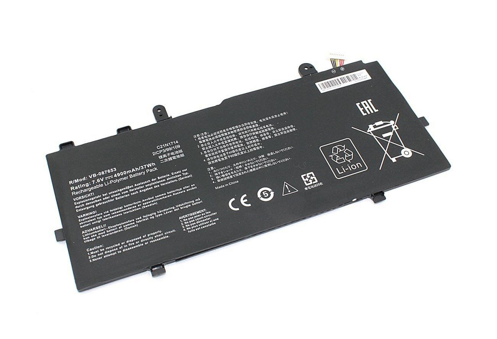 Аккумулятор для ноутбука Asus C21N1714 Vivobook Flip TP401N 7.6V Black 4900mAh OEM Вінниця - фото 1