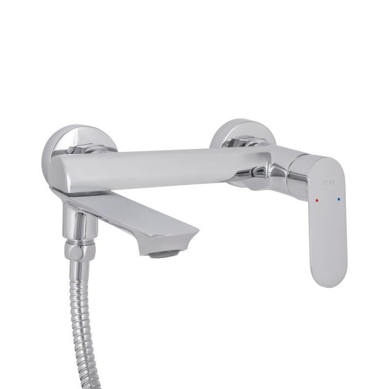 Смеситель для ванны с поворотным изливом, c душевым гарнитуром Qtap Evia QTEVI260CRM47578 Chrome Харьков - изображение 4