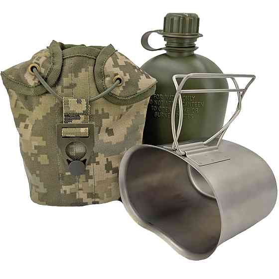 Фляга з нержавіючою кружкою в чохлі Cordura 1000 D Піксель ММ-14 Київ