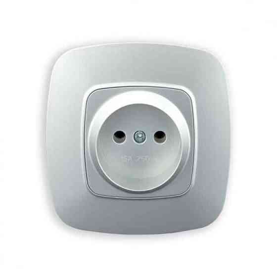 Розетка срібло 1-на без заземлення Horoz Харків