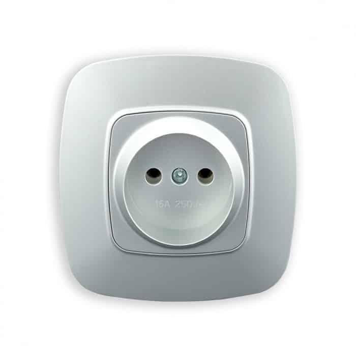 Розетка срібло 1-на без заземлення Horoz Харків - фото 1