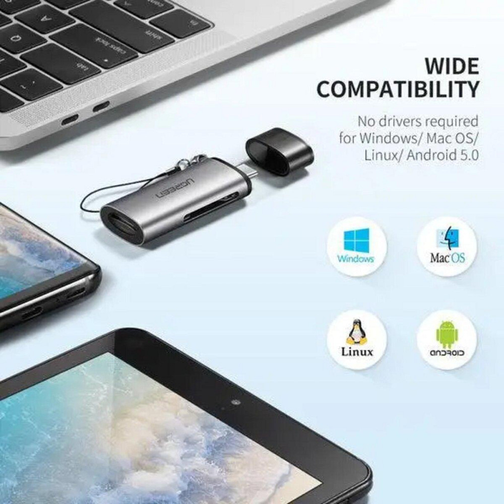 Кардридер UGREEN CM184 USB-C TF + SD Card Reader (UGR-50704) Николаев - изображение 5