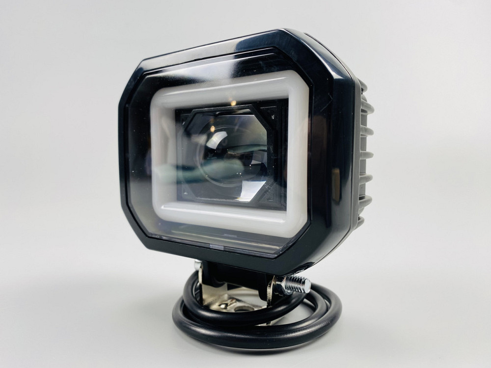 Фара LED квадратна 40W + LED кільце + велика лінза, додаткова протитуманна фара Мукачево - фото 7
