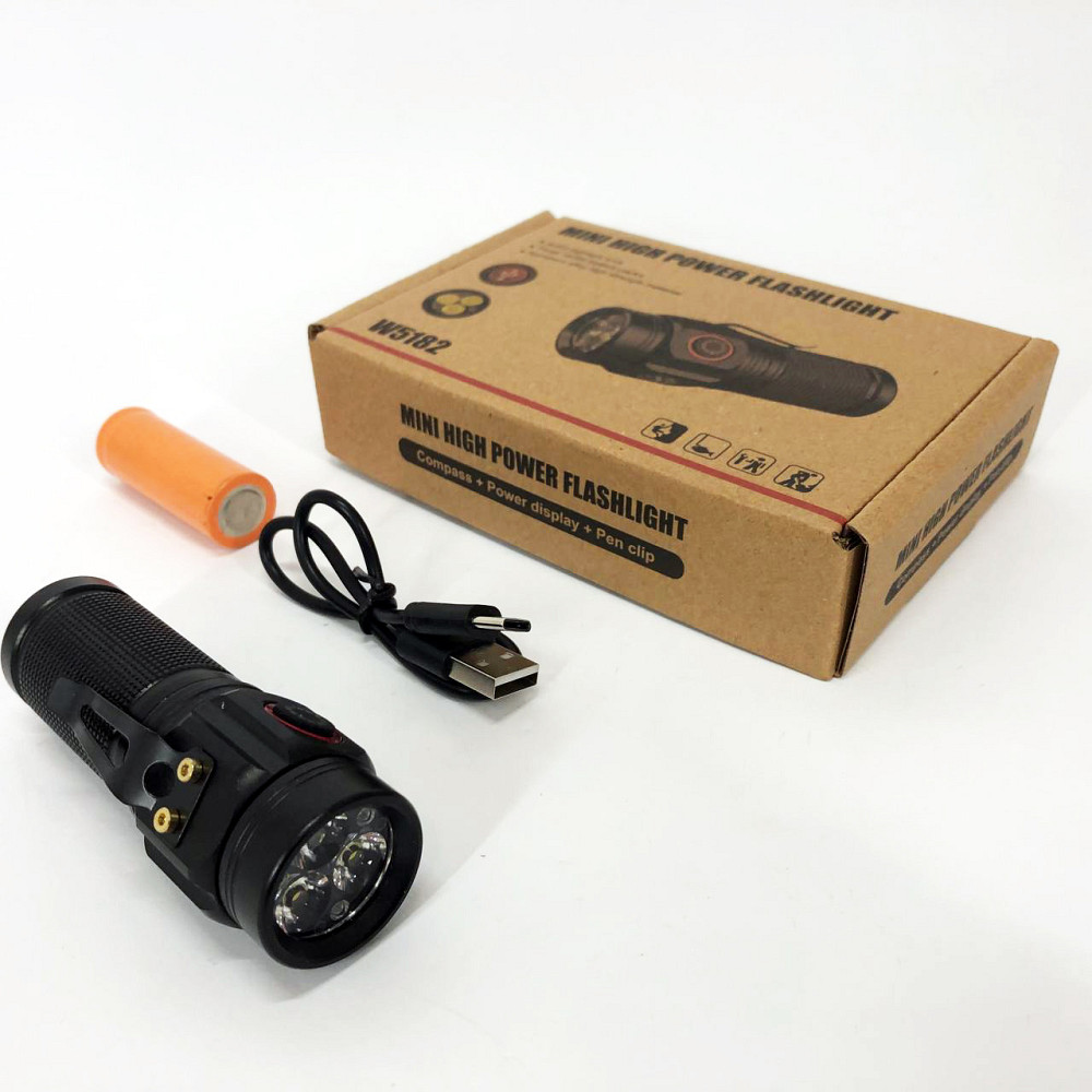 Ручний ліхтар з двома режимами роботи W5182-3XHP360, Супер яскравий лід ліхтарик, Сильний ліхтарик NR-17 Львів - фото 3