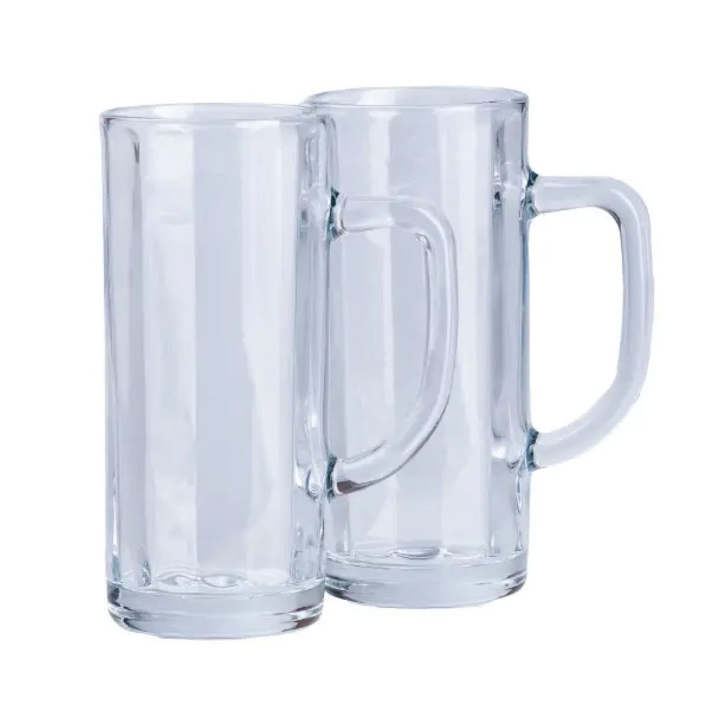 TS Kitchen Набір пивних кухлів 2 штуки по 500 мл скляні прозорі Киев - изображение 1