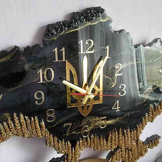 Часы настенные 100*65 см из эпоксидной смолы ручной работы 