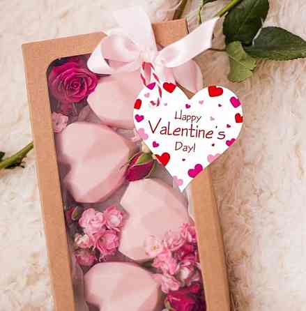 Набор бирок сердце ко Дню Валентина 25 шт со шнурками, подарочные теги для упаковки подарков Киев