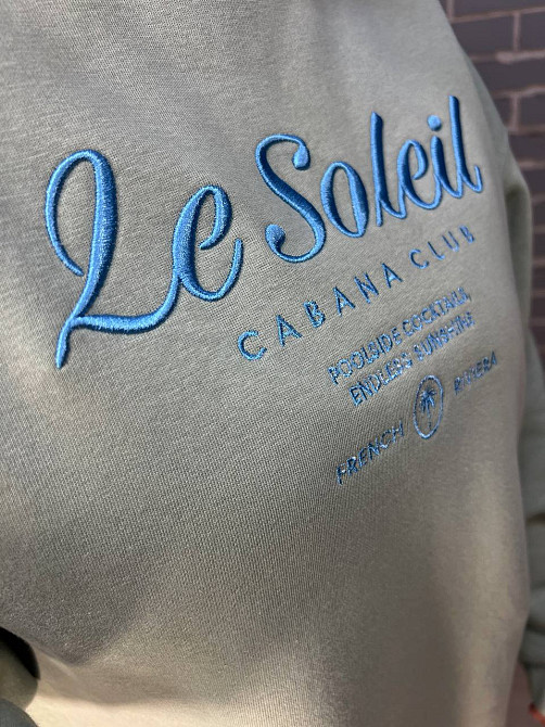 Світшот жіночий Pepper&mint 24-03 оверсайз подовжений напис вишивка попереду утеплений оливковий, оливковий, M Київ - фото 5