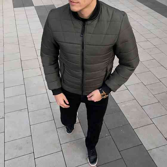 Чоловіча куртка бомбер на блискавці хакі Pobedov Povezlo Київ