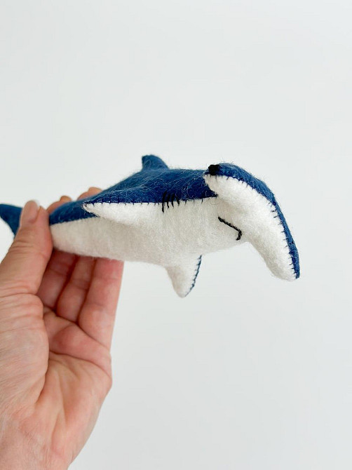 Мягкая фетровая игрушка акула-молот ручной работы – безопасная развивающая игрушка Киев - изображение 2