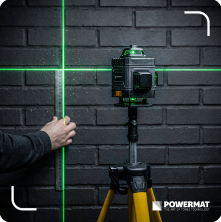 16-лінійний лазерний рівень 4D 360° Powermat 40м PM1492 (Польща) Київ