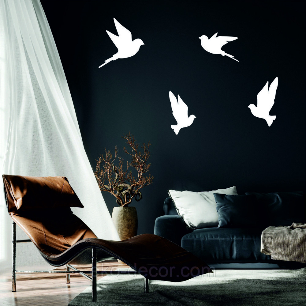 Декоративне настінне Панно «Пташка» Декор на стіну(ціна за 1шт) 20*14 см, Білий Київ - фото 2