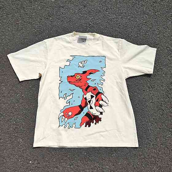 Футболка для хлопчика з принтом аніме Дігімон Тамерс Гуілмон Дігітал оверсайз (зріст від 165 до 180) Чорний Дніпро