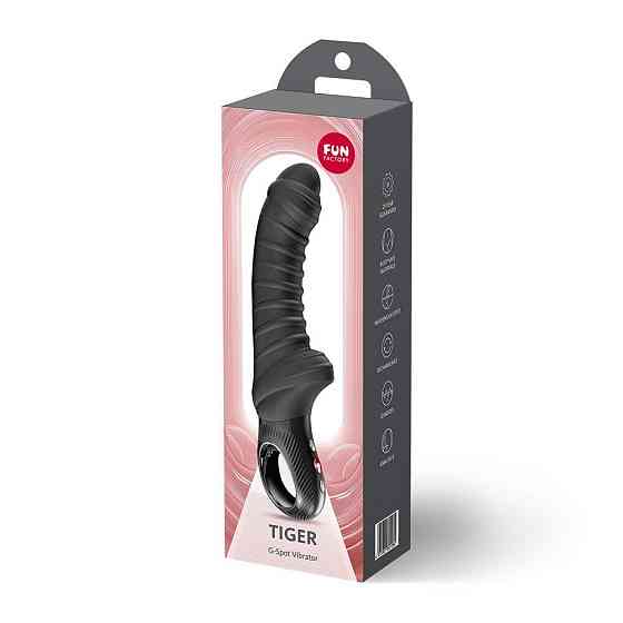 Вібратор для точки G Fun Factory TIGER Black, ребристий, підходить для анальної стимуляції Sex Aura Київ