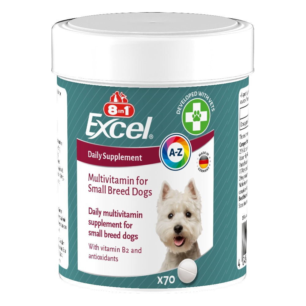 8in1 EXCEL Multi Vitamin Small breed (8в1 ЕКСЕЛЬ Мультивітамін) харчова добавка для собак дрібних №70 таблеток Вінниця - фото 1