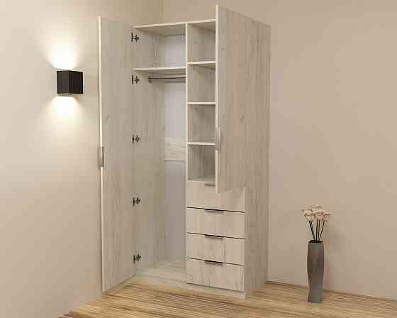 Шкаф Кристалл 1, Дуб Крафт Білий, 1000х520х2100 Львов