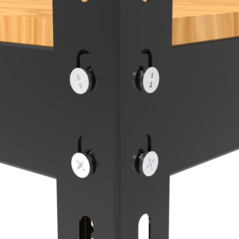 Металлический стеллаж Emby Light Series (размер 1500х900x450мм) 4 полки ДСП до 100кг Черный Винница - изображение 4