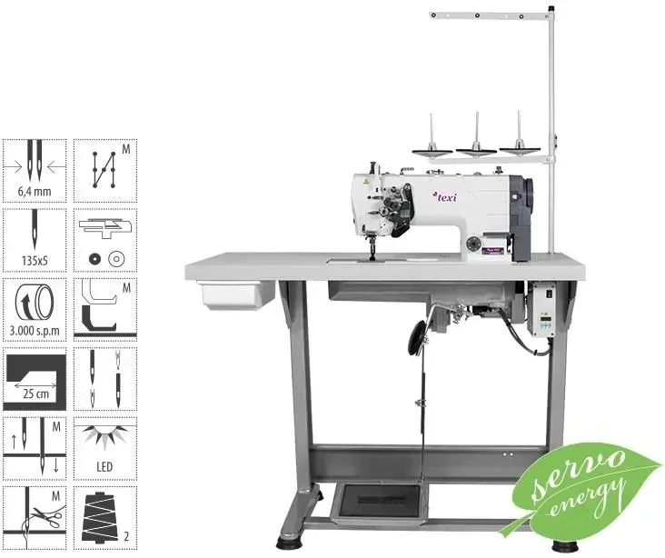 Швейна машина Texi Stebnówka 2-Igłowa Twin Ms Premium Do Krawiectwa Lekkiego I Średniego - Ac Servo 230V, 550W (TEX000094) Київ - фото 1