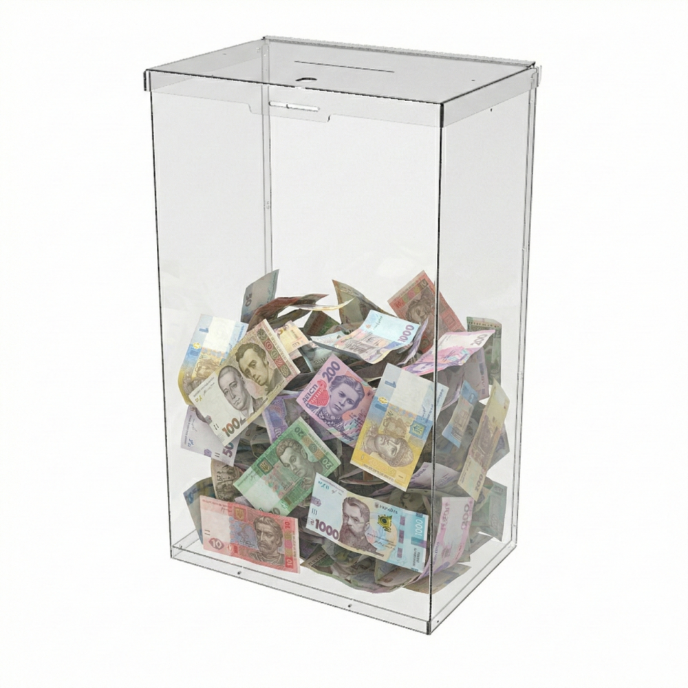 Ящик EKOSTAR с замком для пожертвований и сбора денег 300x200x500. Объем 30 литров Киев - изображение 1