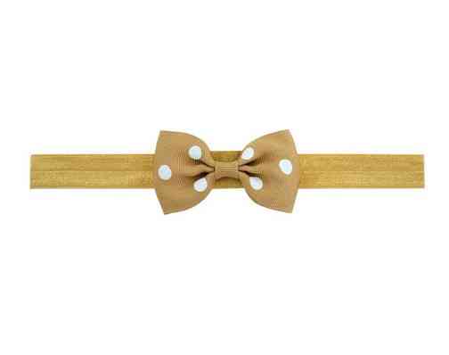 Дитяча кавова повязочка в горошок - окружність 36-60см, бантик 7,5 см Київ