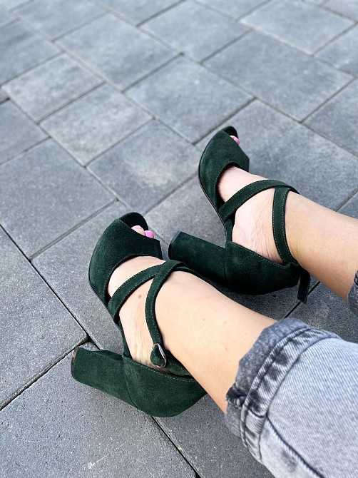Nivelle БосонІжки жіночі NIVELLE 1815/9510-9544 зелені (літо, замша натуральна) (3696) 39р. Коломия - фото 2